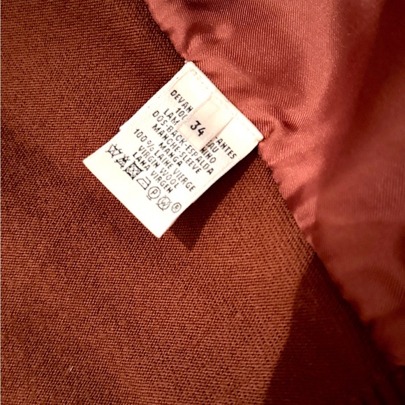 Hermes Cognac Rust Leather and Virgin Wool Cardigan - Picture 2 of 6